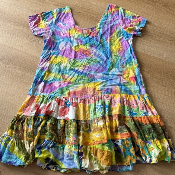 Jams World Hattie Dress 50th Anniversary Tiare Print Blue Floral Short Sleeve - Picture 2 of 6